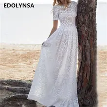 

2018 Beach Dress swim cover up for women beach sarongs Lace Patchwork Long Beach Dress kaftan dress Bikini cover up Pareos #Q604