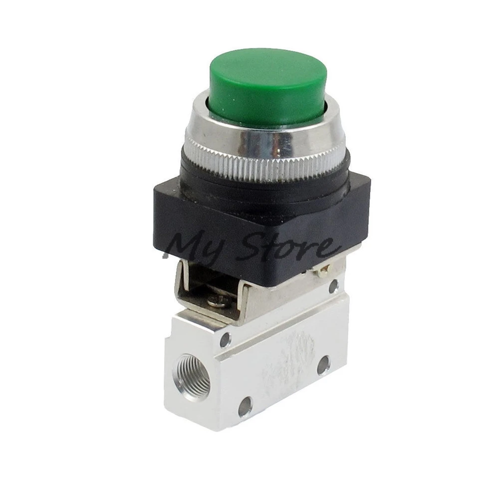 1/8" PT Thread 2 Position 3 Way High Push Green Button Momentary