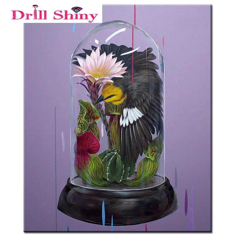 

5D All Drilling Birds DIY Diamond Paintings Circular Resin Sticks Diamond Embroidery Knitting Home Decorations