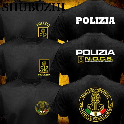 

New Nocs Italy Police Tactical Unit Swat Counter Terrorist Special Forceshubuzhi Fashion Retro Summer Mens Print Design T Shirt