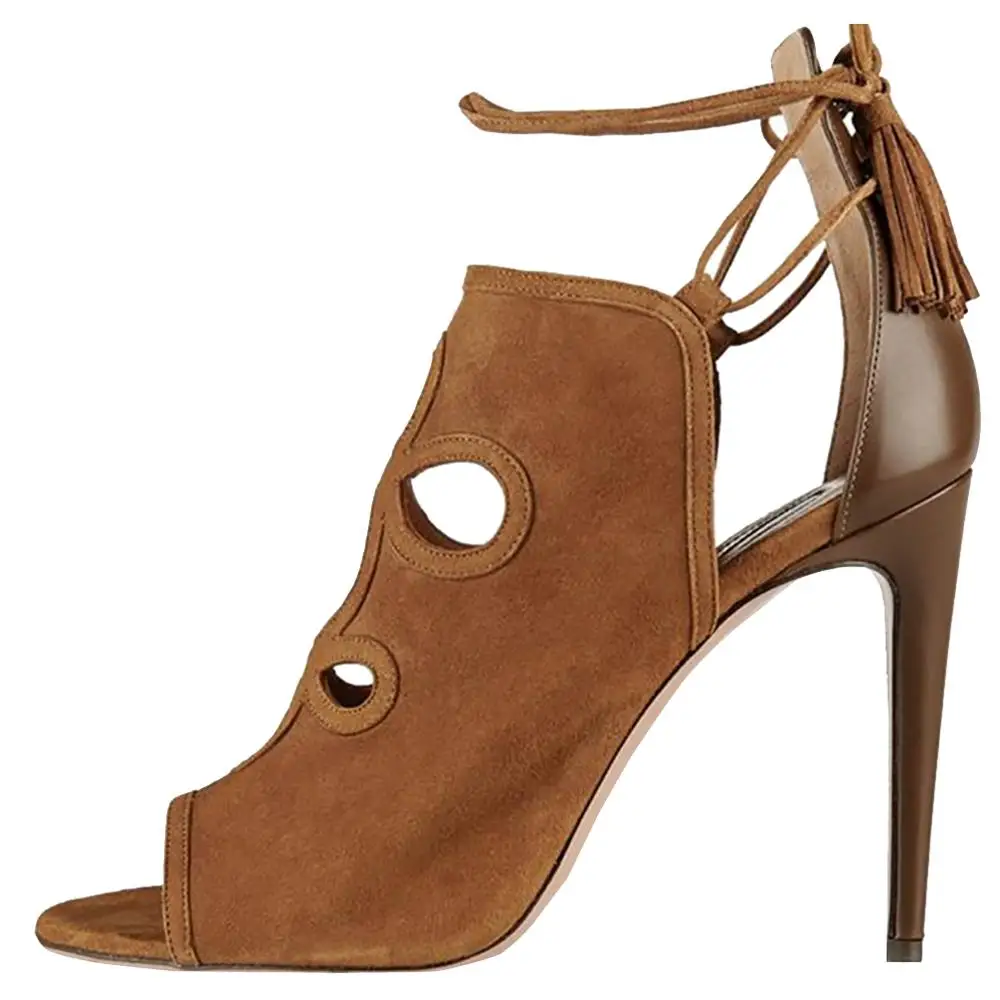 

Ladies Handmade High Heel Sandals Ankle Strap Peep-toe Shoes BFCM Fashion VIA Fashion Dress Shoes D064