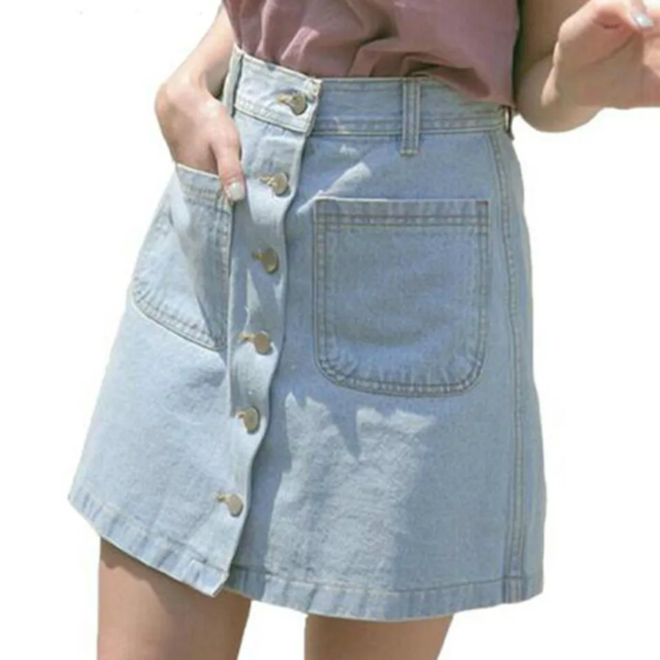 

2018 New Women Summer Denim Skirts Ladies Fashion High Waist Skirts Female Mini Jeans Skirt High Quality Cheap Skirts Bottomes