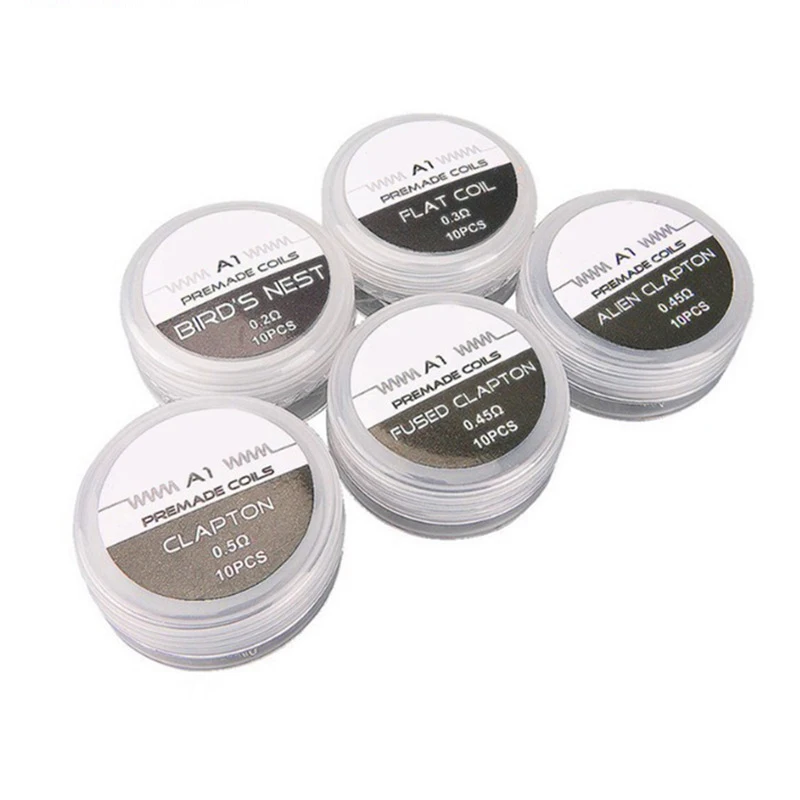 

10pcs/box Kanthal A1 Clapton Alien Clapton Fused Clapton Clapton Tiger Mix Twisted Heating wire Resistance RDA RTA RBA coil