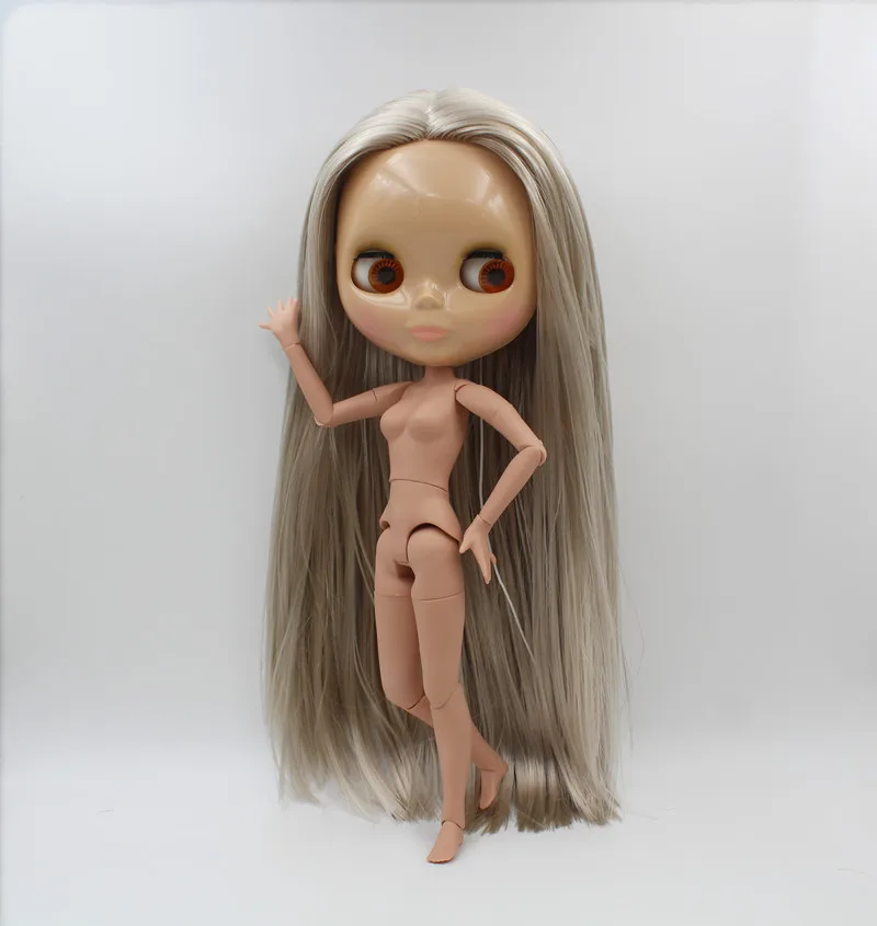 Usado para Vestir e Compõem a 6 do Corpo a Pele Blygirl Boneca Blyth Prata Cabelo Liso Nua 1 - Bronzeada 19 Conjunta Corpo Pode Ser Usado para Vestir e Compõem a 3 Blygirl, boneca Blyth, Prata cabelo liso, boneca