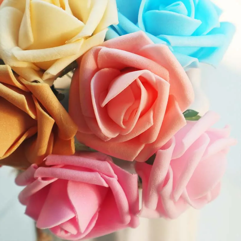 4cm Mini PE Foam Rose Flower Heads Artificial Silk Flowers For Home Garden DIY Wedding Decorative Flowers Wreaths Decor Supplies 4cm Mini PE Foam Rose Flower Heads Artificial Silk Flowers For Home Garden DIY Wedding Decorative Flowers Wreaths Decor Supplies