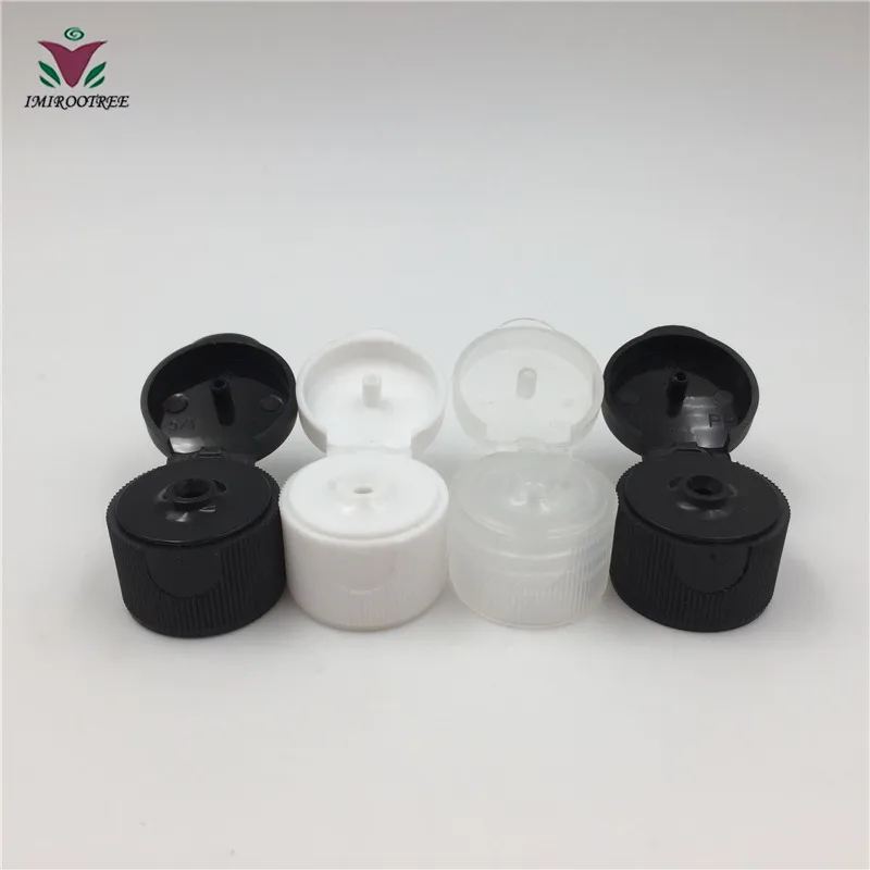 

100pcs/lot 18/410 Black Color PP Flip Top Cap or Butterfly Cap for Cosmetics Refillable Bottle