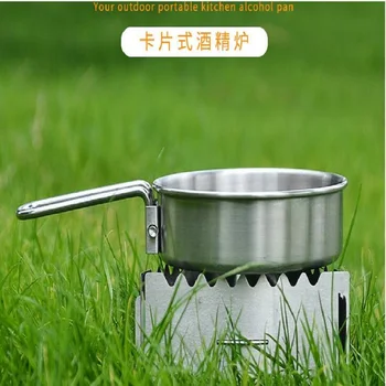 

Outdoor Mini Kitchen Alcohol Furnace Camping Stainless Steel Furnace Windbreak Cooking Solid Liquid Alcohol Furnace