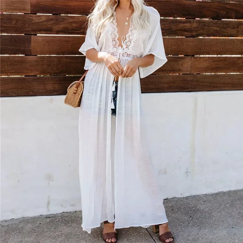 Chiffon Bathing Suits cover up Beach Cardigan Paroe Robe de Plage Beachwear kaftans Long Beach Dress Tunic Womens Swimwear Chiffon Bathing Suits cover up Beach Cardigan Paroe Robe de Plage Beachwear kaftans Long Beach Dress Tunic Womens Swimwear