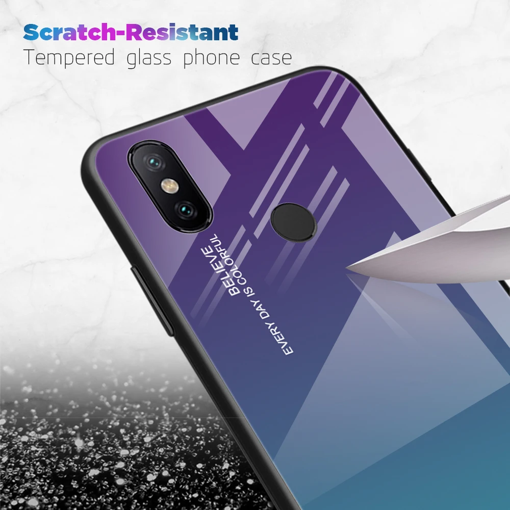 Чехол для Xiaomi Pocophone F1 Mi 8 6 A2 Lite Max 3 5X A1 6X чехол из закаленного стекла Redmi Note 5 Pro