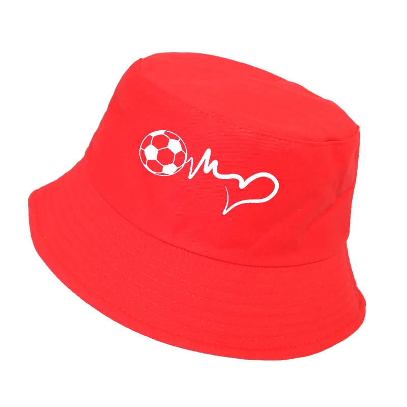 Мода Спорт футбольный мяч Heartbeat bucket hat harajuku pop Мужская Женская Рыбацкая шляпа