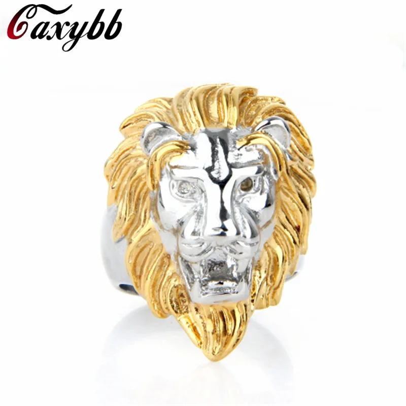 

316L Stainless Steel Punk Ring Titanium Lion Head Ring Men US Size Rings For Men/Women Animal Jewelry