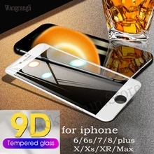 Закаленное стекло 9D для iPhone X 6 6s 7 8 Plus Xs Защитное экрана Xr Max