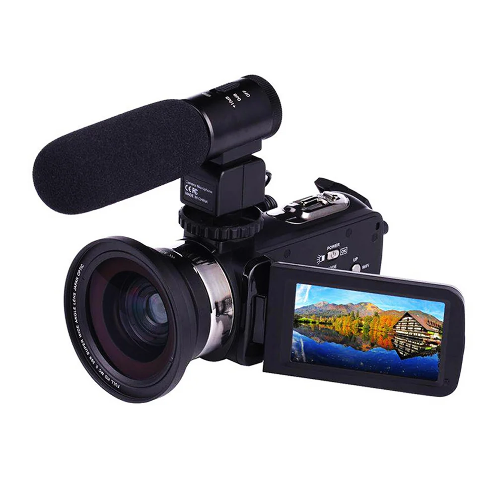

4K WiFi Ultra HD 1080P Digital Video Camera Camcorder DV with Lens+Microphone WIF66