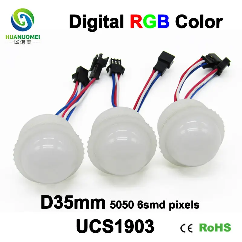 

Молочная крышка 35 мм 6 светодиодов RGB 5050 Светодиодный пиксельный модуль Шэньчжэнь светодиодный дисплей UCS1903 цифровая лампочка лампа полный цвет фотография