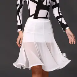 2018 Бальные юбки для танцев практика белый плиссированные Черлидинг юбка латинская юбка для танцев с бахромой Robes De Danses Румба