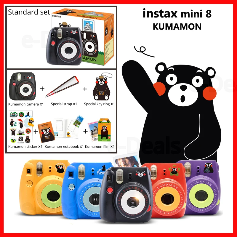Набор камер Fujifilm Instax Mini 8 KUMAMON мгновенная камера Kumanon с пленкой + блокнот наклейки