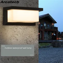 10 Вт светодиодный настенный светильник для улицы, водонепроницаемый настенный светильник для балкона, ванной комнаты, современный минималистичный наружный дверной светильник, садовый светильник, NR-65