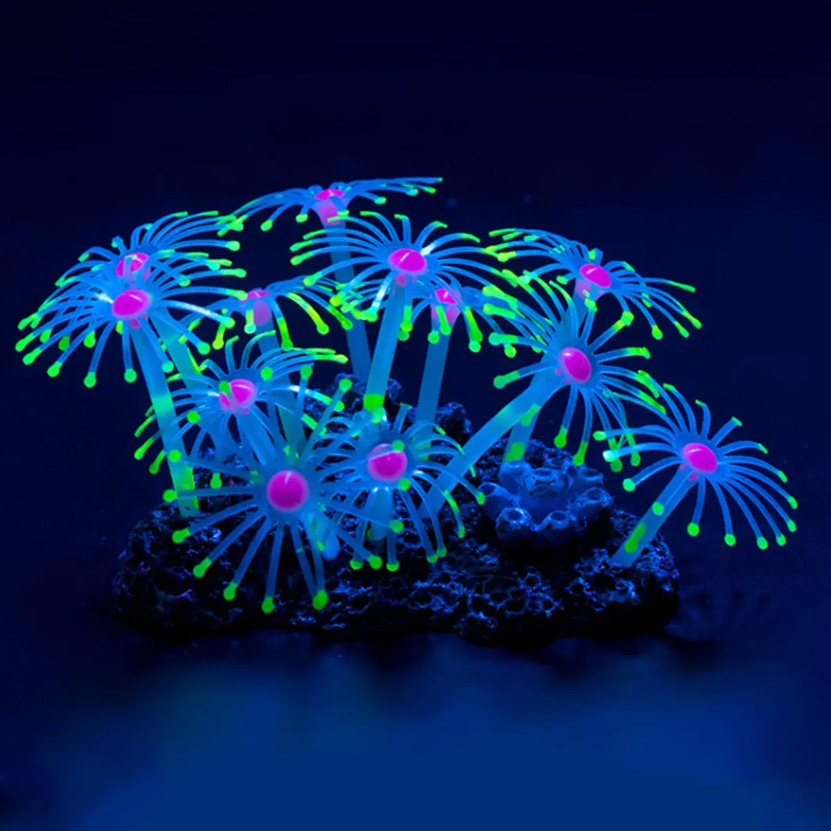 Artificial Fluorescent Silicone Coral Plant Aquarium Water Aquatic Fish