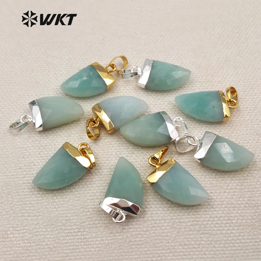 

WT-P1268 WKT очаровательный светильник, зеленый цвет, натуральный камень, кулон в золотом топе, кулон для женщин, ювелирное изделие
