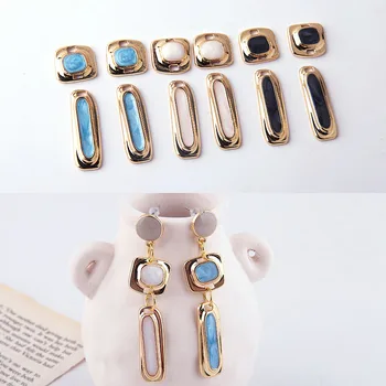 

New arrived 40pcs/lot enamel geometry irregular square/rectangle shape alloy floating locket charm diy jewelry earring accessory