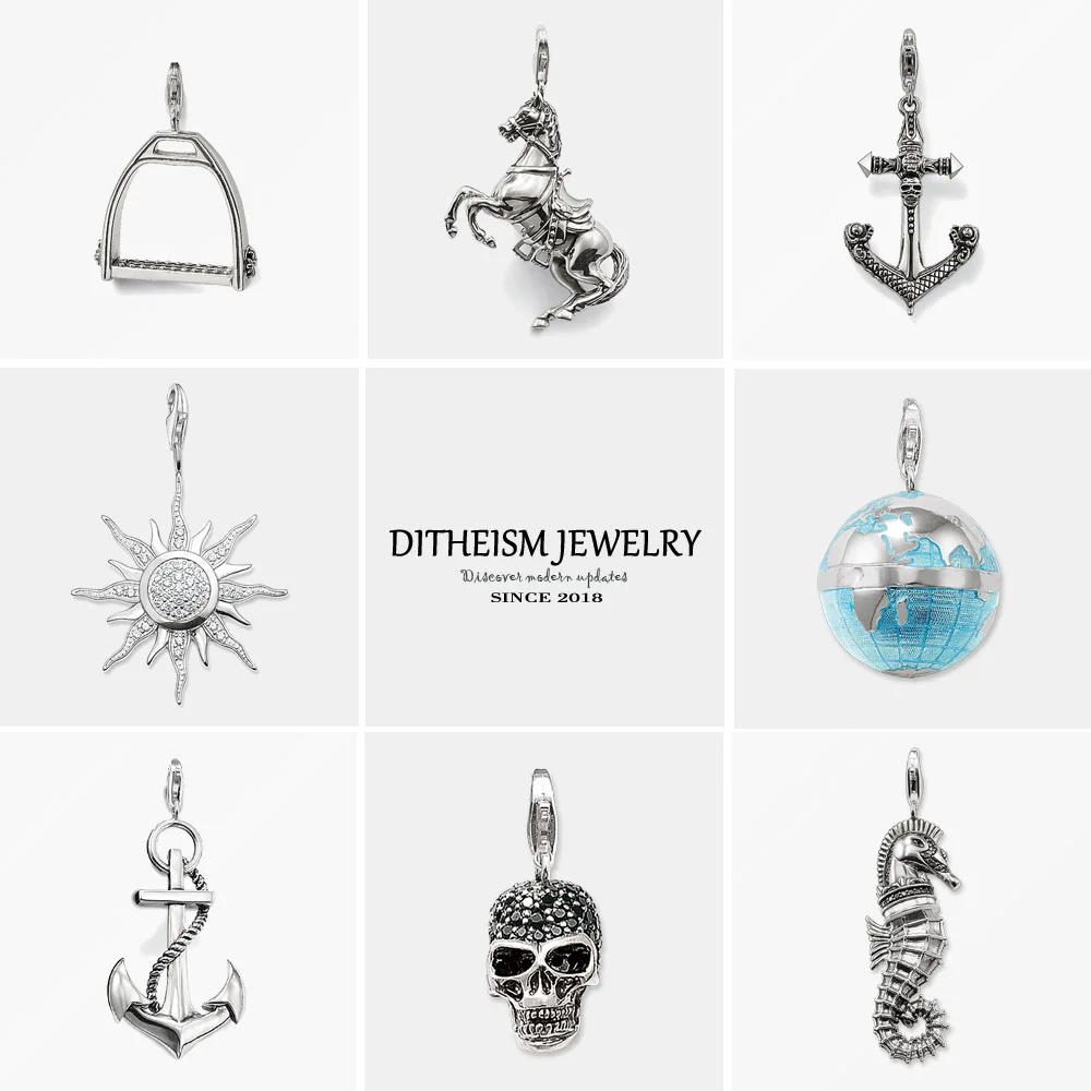 

War Horse Pendants, 2018 New Fashion Jewelry 925 Sterling Silver Steampunk Punk Gift For Women Men Boy Girls Fit Necklace