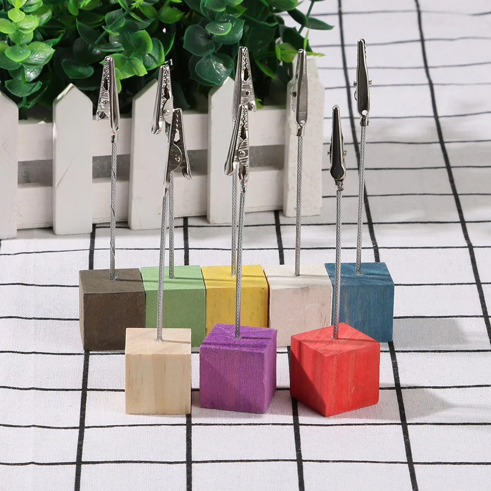  Wooden Wedding Memo Menu Paper Note Picture Table Card Number Photo Clip Holder able Invitation Nam - 33034667144