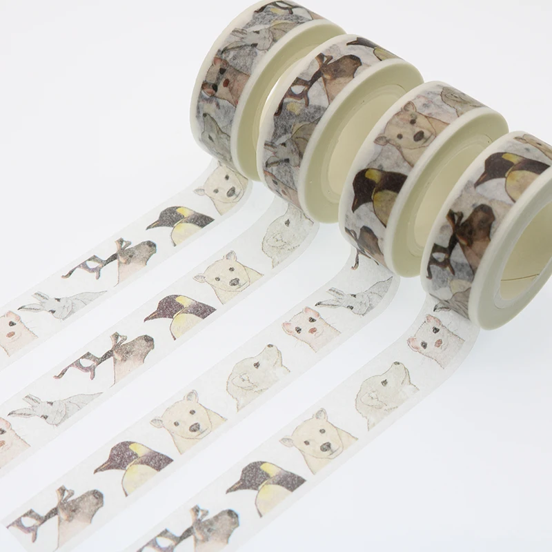 1 шт. Diy японская бумага декоративная клейкая лента Мультяшные животные мир васи
