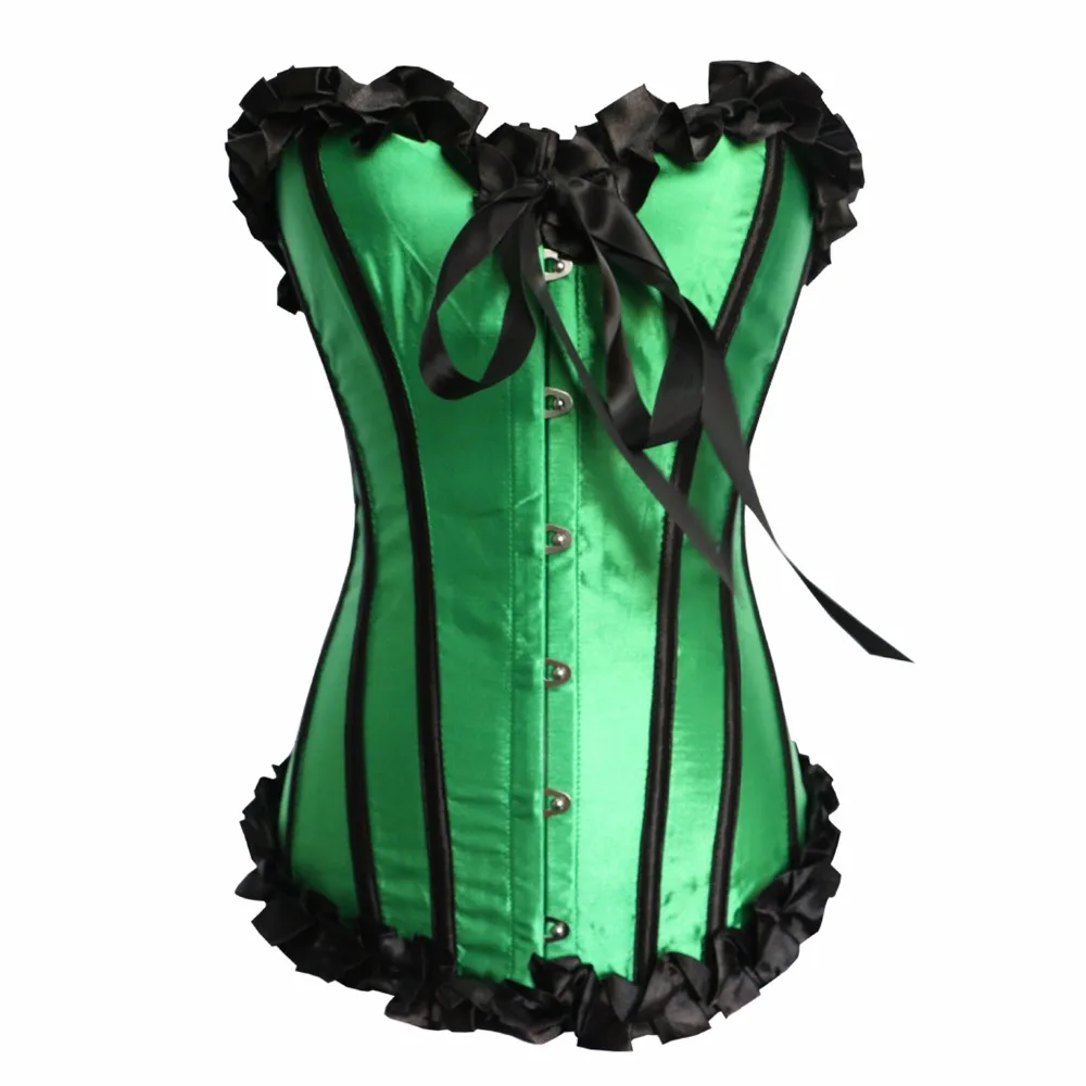 Plus Size 2XL Green Overbust Corset Women Sexy Waist Trainer Body Slaimming Korset Body Shapewear Espartilhos E Corpetes (1)