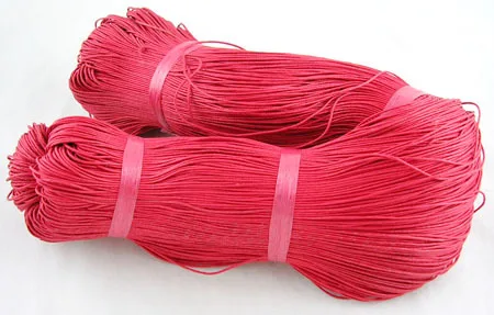 

Cotton Wax Cord, Red, 1mm in diameter, about 430m/bundle