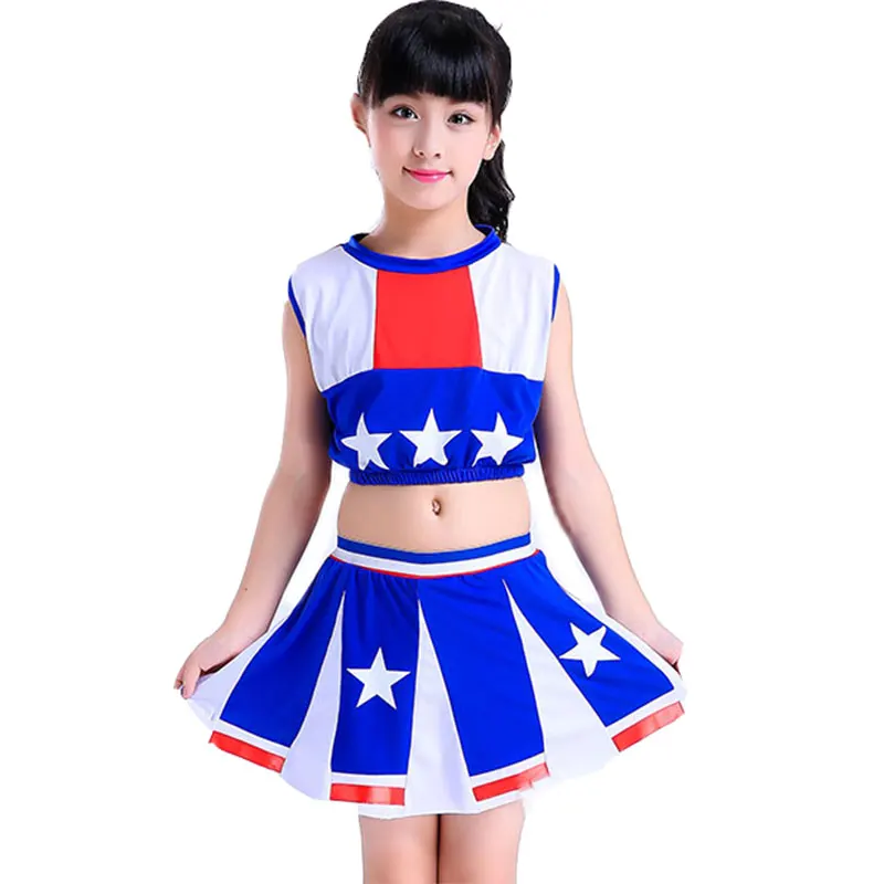 

Girl Cheerleader Uniforms For Girls Cheer Team Suits Kid Class Calisthenics Girl Cheerleading Uniforms Children GameSuit