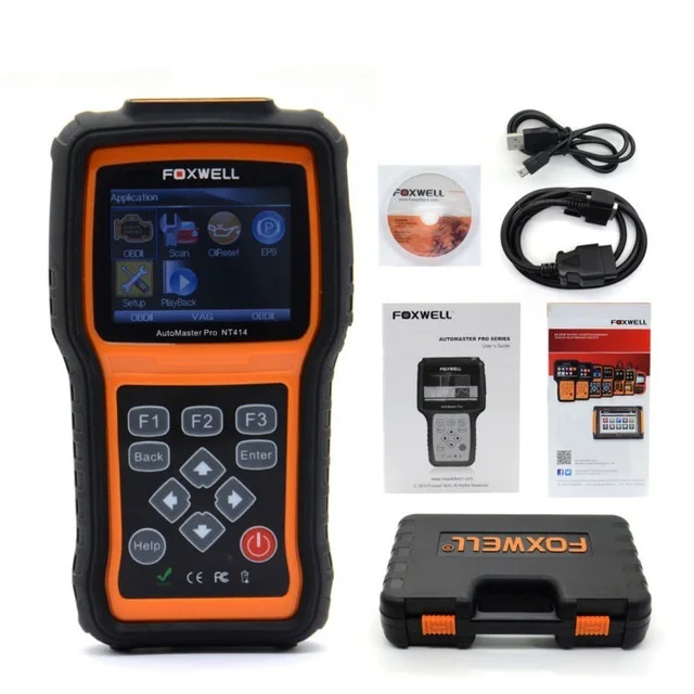 Foxwell nt414 четыре Системы Диагностика Scan Tool Двигатели для автомобиля abs airbag reset Универсальный Автомобильный сканер дешевые, чем MD802