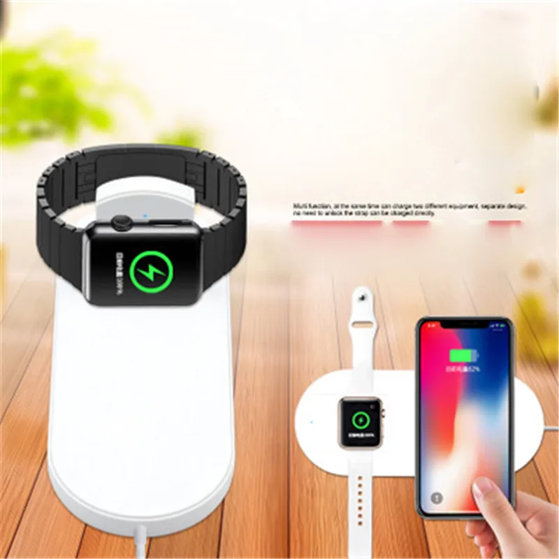 Беспроводной Зарядное устройство для iPhone X/8/8 плюс Pad Быстрая зарядка Apple Watch