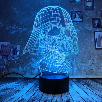 

New Fans Star Wars Darth Vader 3D LED Lamp Night Light Atmosphere Remote Touch USB Desk Table Lamp 7 Color Gradient Kid Gift
