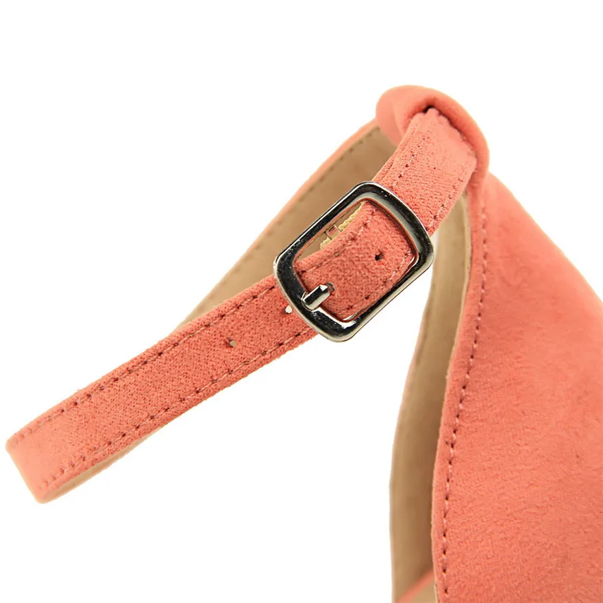 BIGTREE 8 цветов Для женщин босоножки на высоком каблуке в сдержанном стиле; флоковые ботинки из PU искусственной кожи, с открытым носком, с ремешком на пряжке, сексуальные Для женщин вечерние сандалии, летняя обувь большой Размеры 34–43
