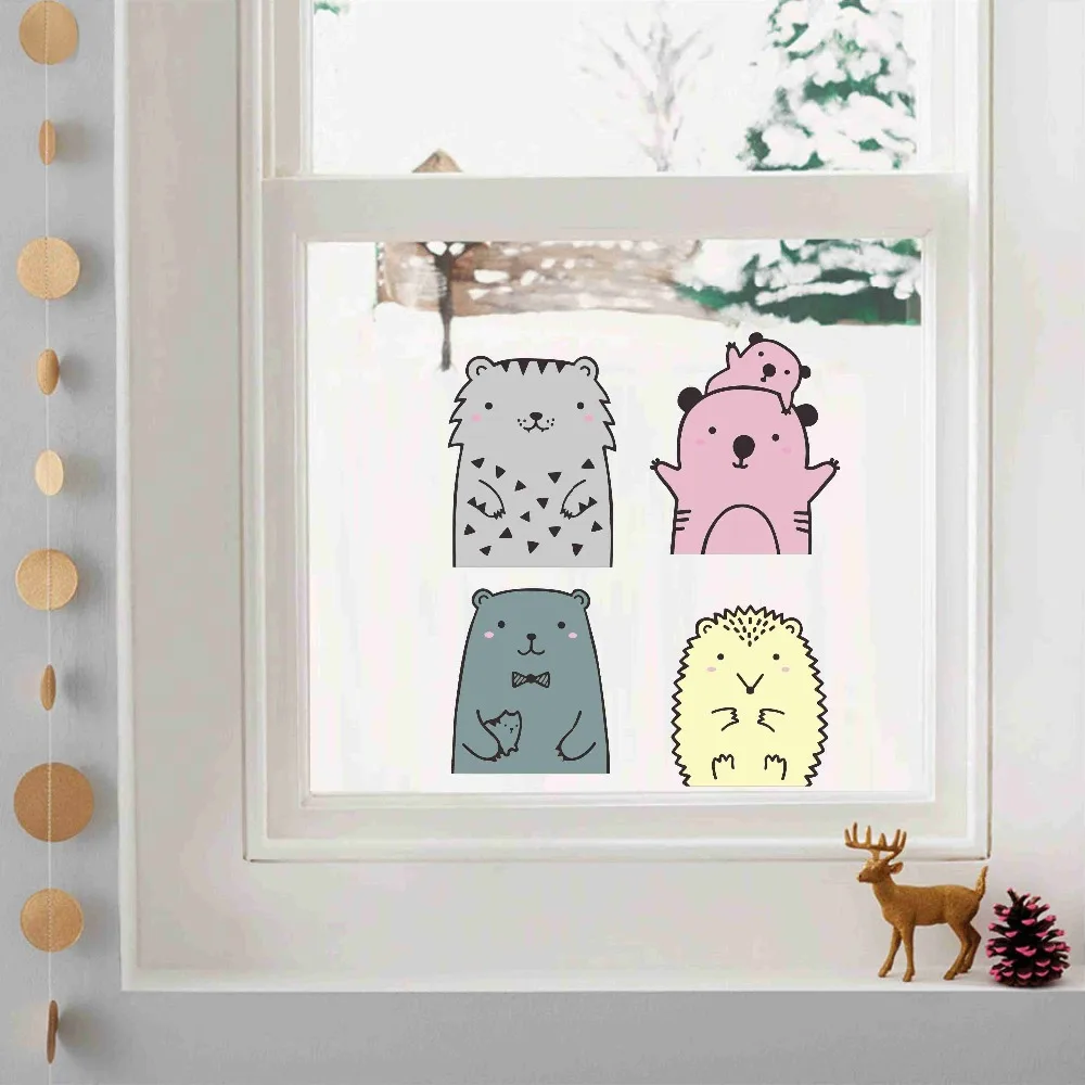 Cartoon Little Cute Unicorn Animals Decals Vinyl Window Door Laptop Sticker For Bedroom Home Decor Removable Wallpaper Art Mural (3)