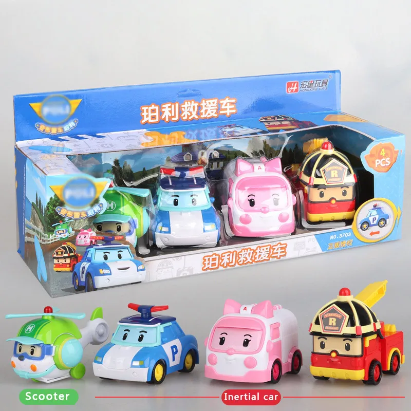 

4pcs/set Robocar Korea Robot Kids Toys Transformation Anime Action Figure Super Wings Poli Toys For Children Playmobil Juguetes