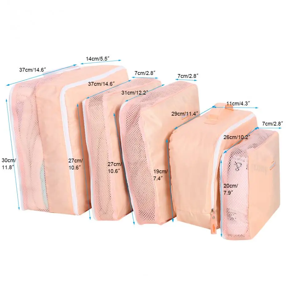 5 шт. хранение чемоданов для путешествий сумка набор одежды упаковка для нижнего белья Органайзер портативный контейнер водонепроницаемый ящик для хранения