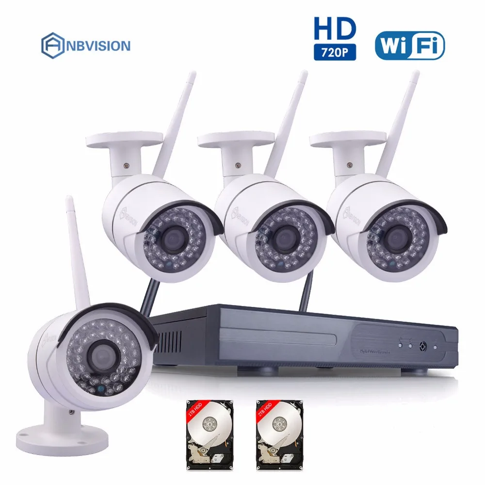 Домашняя система наблюдения ссtv Беспроводной NVR 4CH IP CCTV комплект HD 720 P P2P ИК Ночное