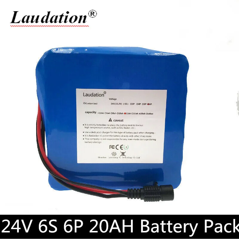 

Laudation 24v20AH 18650battery Bicycle Battery Lithium-Ion rechargeable battery 350W E Bicycle 250W Built-in 6S 24V 15A BMS