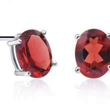 Серьги Гранат серьгу натуральной Гранат 925 серебро для мужчины или женщины 1.4ct* 2 шт. Самоцветы#14100736