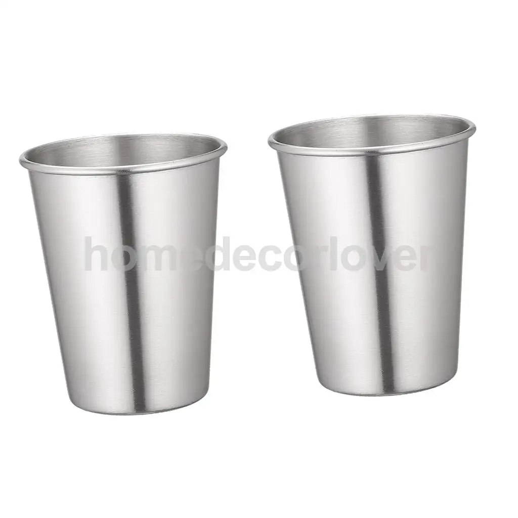 2 Piece Stainless Steel Cup Mug Drinking Coffee Beer Tumbler Travel 30ml/50ml/180ml/320ml