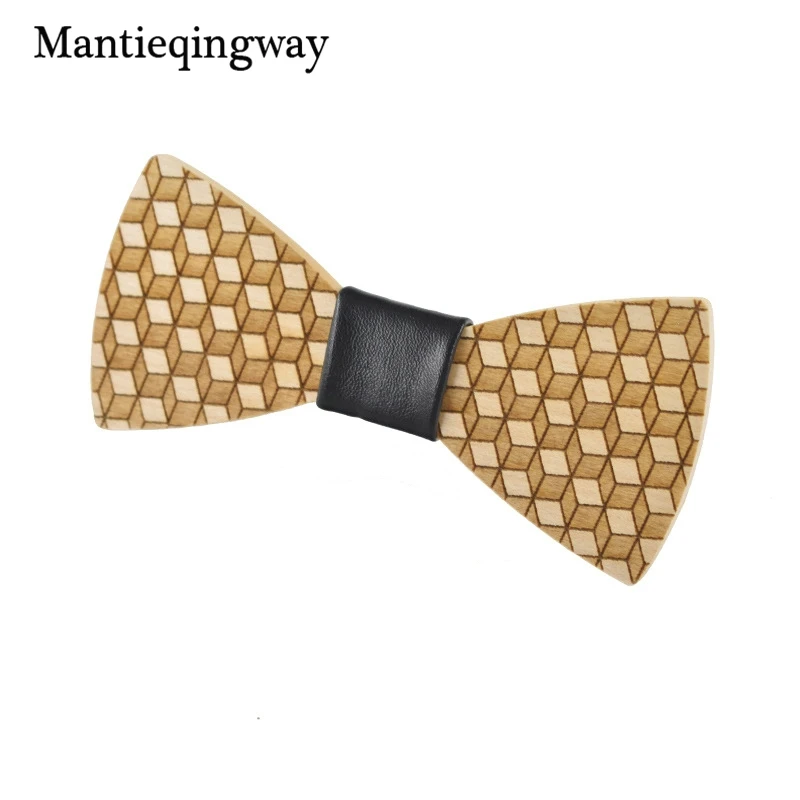 Mantieqingway модный деревянный полосатый клетчатый галстук-бабочка в горошек для мужчин Свадебный деревянный бантик Мужские аксессуары Gravatas вечерние Corbatas