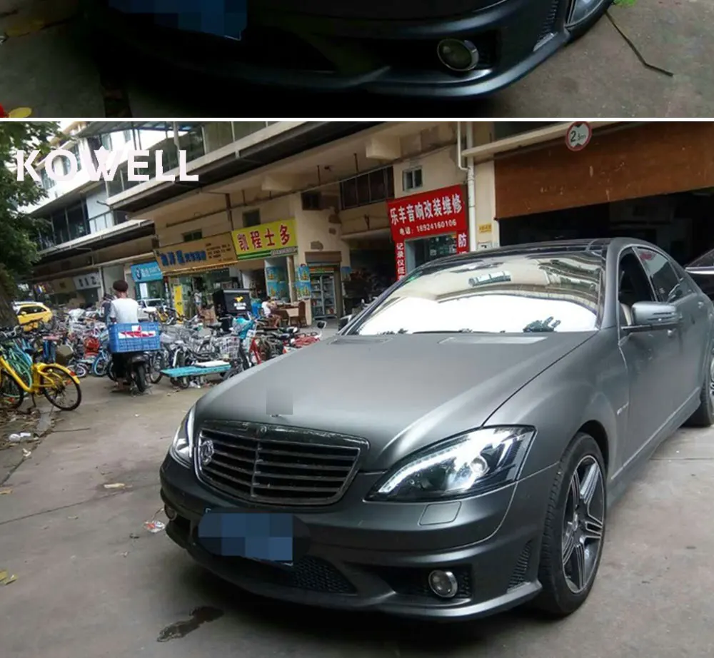 KOWELL автомобильный Стайлинг для Benz W221 фара 2005-2009 год светодиодный передний фонарь без функции AFS черный корпус SN