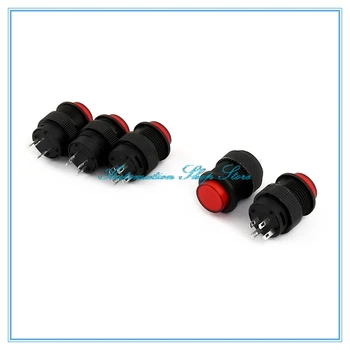 

5 Pcs 4 Terminal Flush Mount SPST Momentary Push Button Switch Red LED AC 250V 3A