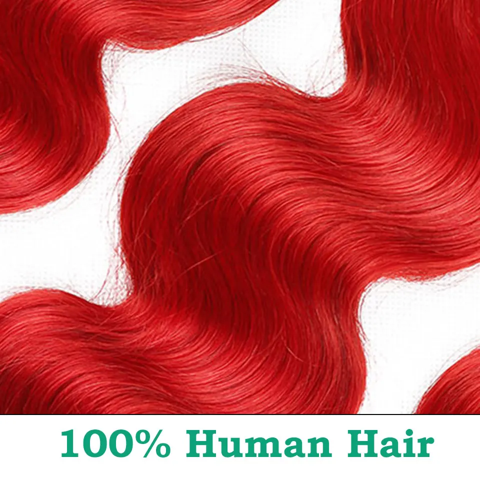 Beauty Plus Red Ombre Human Hair Bundles With Closure 2 Tone Non Remy Hair Pre Colored 1B Red Body Wave Hair Weave And Closures Beauty Plus Red Ombre Human Hair Bundles With Closure 2 Tone Non Remy Hair Pre Colored 1B Red Body Wave Hair Weave And Closures
