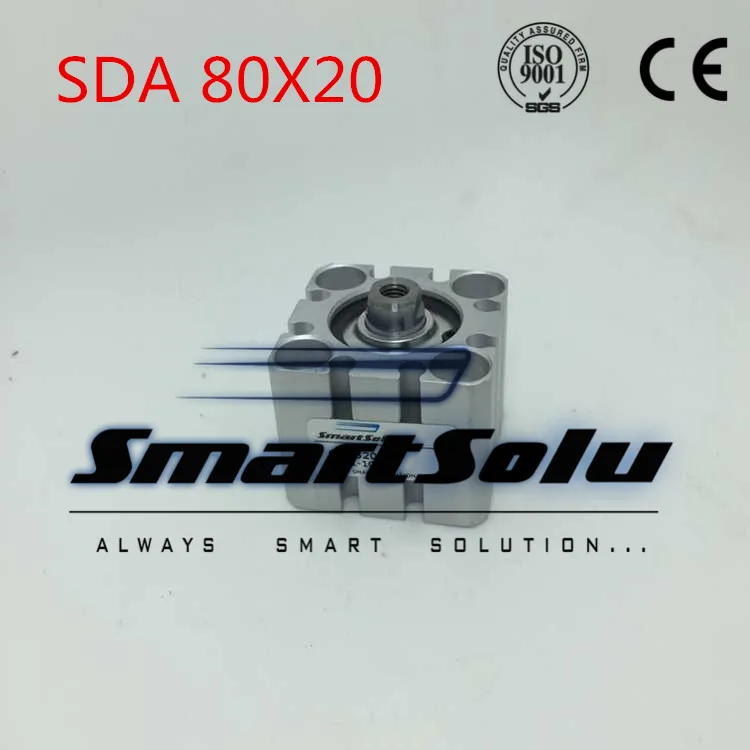 

Free Shipping Pneumatic Compact Cylinder 80mm Bore 20mm Stroke SDA 80X20