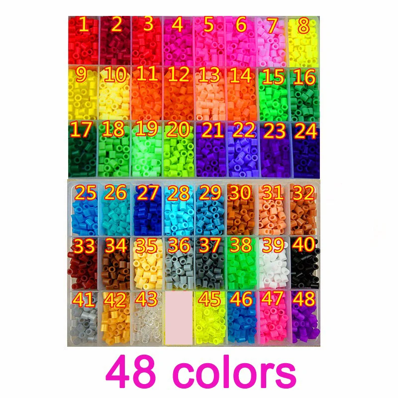 48 Color Perler Beads 5000pcs ironing beads 5mm Hama Beads