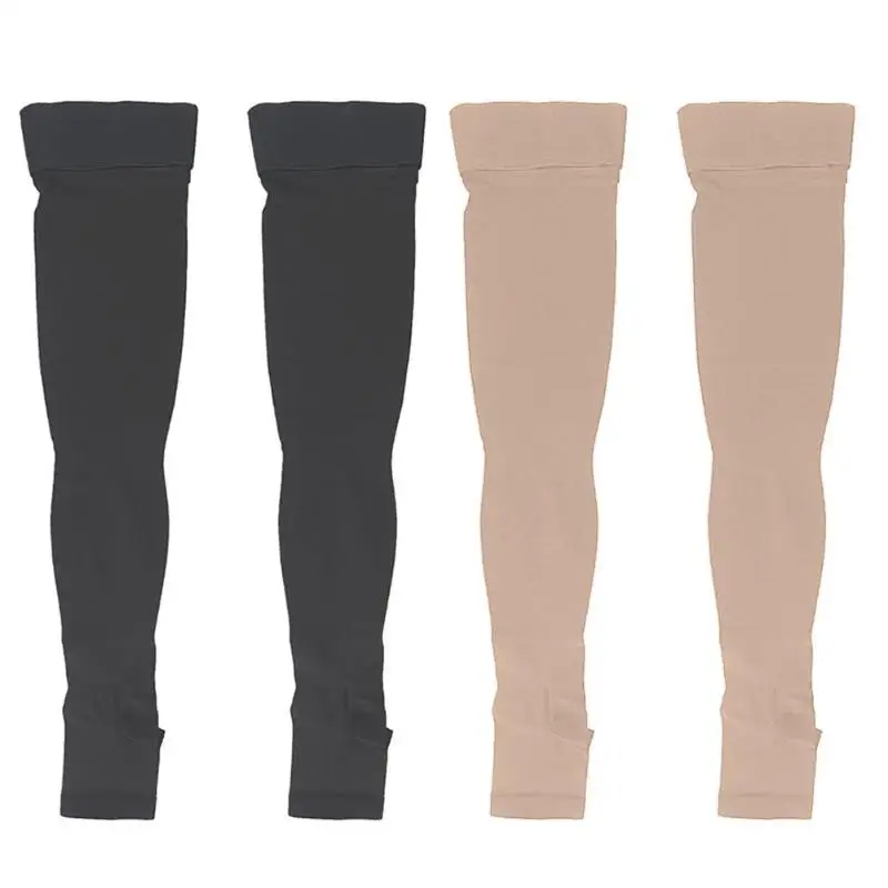 2pcs Women Medical Compression Stockings Knee High Open Toe Level 2 Anti Varicose Veins Support Stockings