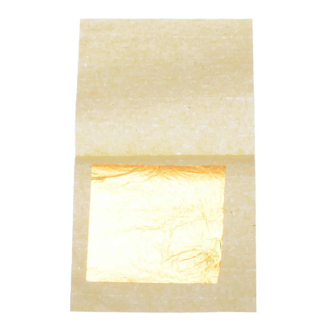 5/10/50/100PCS 24K Pure Edible Gold Leaf Foil Sheet Decor Foil Golden Cover Gilding Handicrafts Face Beauty Mask 4.33cm