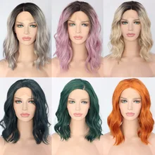 BeautyTown Polaris короткие термостойкие волосы черный Омбре блонд блоггер ежедневный макияж Синтетический кружевной передний Свадебный парик